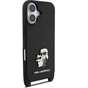 Karl Lagerfeld Saffiano Crossbody Metal Karl and Choupette iPhone 17 fekete tok kép
