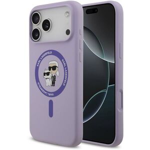Karl Lagerfeld Liquid Karl and Choupette iPhone 17 Pro Max lila szilikon MagSafe tok kép