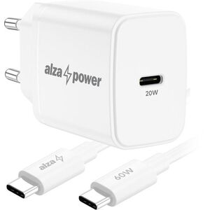 AlzaPower Compact SET A520 (20 W + USB-C/C 60 W Cable) - fehér kép