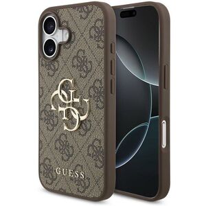 Guess PU 4G Metal Logo hátlap, iPhone 17, Brown kép