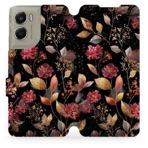 Mobiwear Flip Motorola Edge 70 aranyszínű levelek tok kép
