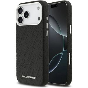 Karl Lagerfeld Grained PU Repeated Logo iPhone 17 Pro Max fekete MagSafe tok kép