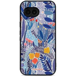 Mobiwear Glossy Google Pixel 9A kék virágok fényes tok kép