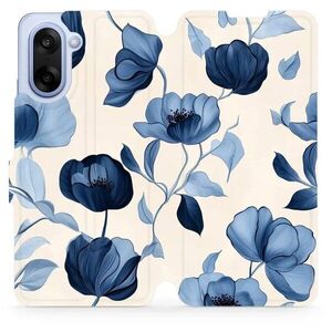 Mobiwear Flip OnePlus Nord CE5 kék virágok tok kép