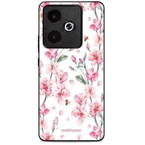 Mobiwear Glossy Realme GT 7T kék virágok fényes tok kép