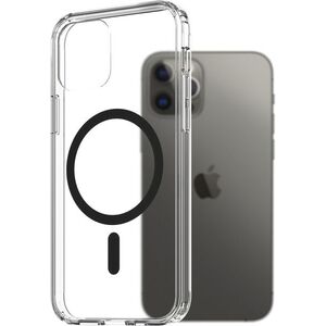 AlzaGuard Crystal Clear TPU Case Compatible with Magsafe iPhone 12 / 12 Pro fekete tok kép