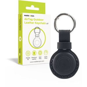 Mobile Origin AirTag Outdoor Leather Keychain A7 Black kép