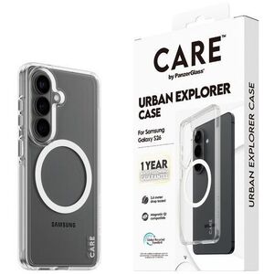 PanzerGlass CARE Samsung Galaxy S26 Urban Qi átlátszó/fehér tok + egyéves sárgulás elleni garancia kép