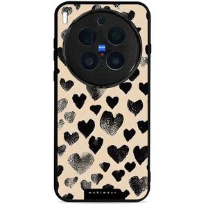 Mobiwear Glossy Vivo X300 Pro fekete szívecskék fényes tok kép