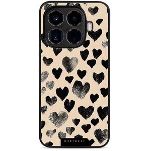 Mobiwear Glossy Xiaomi 15T Pro fekete szívecskék fényes tok kép