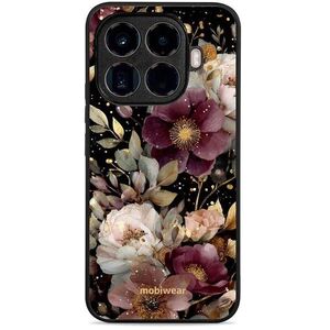 Mobiwear Glossy Xiaomi 15T Pro aranyszínű virágok fényes tok kép