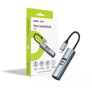 Mobile Origin 7in1 MultiHub HB2, 3× USB-C, USB-A, HDMI, TF/SD Cards, USB-C Cable kép