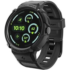 Spigen Rugged Armor Pro + Stand, Matte Black Google Pixel Watch 4 45 mm tok kép