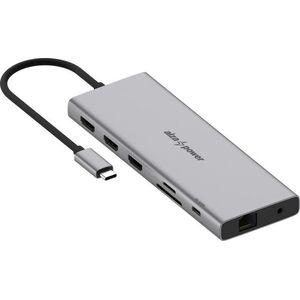 AlzaPower Metal USB-C Dock Station 12in1 Triple Screen, asztroszürke kép