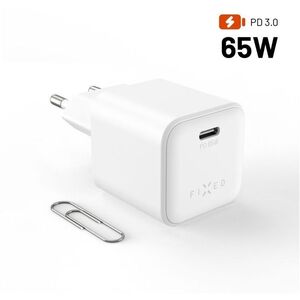 FIXED Mini GaN USB-C kimenettel és PD támogatással, 65 W, fehér kép