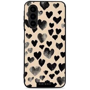 Mobiwear Glossy Samsung Galaxy A17 / A17 5G fekete szívecskék fényes tok kép
