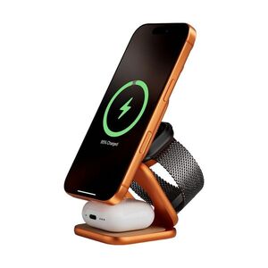 Kuxiu X40 Turbo Qi2.2 Certified 25W 3in1 MagSafe Foldable Wireless Charging Stand, Cosmic Orange kép