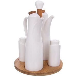 ORION Ízesítő készlet, porelán/bambusz 4+1 WHITELINE kép