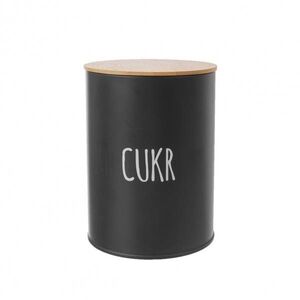 Orion pléh/bambusz doboz 11 cm átmérőjű Cukor FEKETE kép