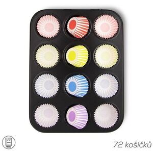 Orion 12 részes fém muffinforma + 72 db papír kosár kép