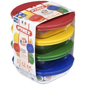 PYREX 913S572/7646 Ételtároló doboz szett, négyzet alakú, 4 db kép