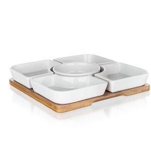 Banquet Tálkészlet BRILLANTE Bamboo 24, 5 x 24, 5 x 4, 5 cm, 5 + 1 db kép