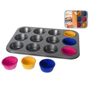 GERIMPORT Muffin forma, 12 db + 60 db papírkosár kép