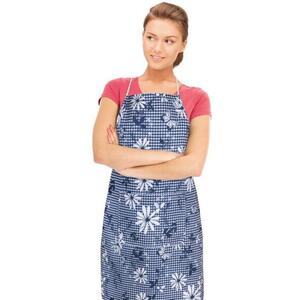 BELLATEX Dita 67 × 84 cm 7750/410 kék kocka, virággal kép