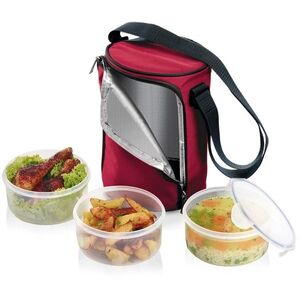 Tescoma FRESHBOX, háromrészes ételhordó 0, 8 l, bordeaux 892210.00 kép