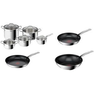 Tefal B864SA74 Intuition Edénykészlet, 10 db + Tefal Serpenyő 24, 28 cm és Wok 28 cm kép
