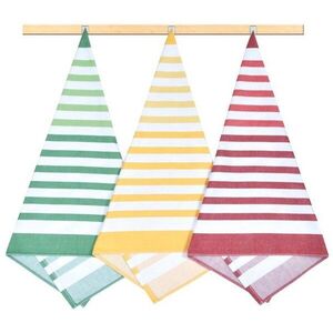 Bellatex konyharuha szett, 3 darab, 50 × 70 cm, 137 csíkos, piros, zöld, sárga kép
