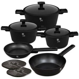 BerlingerHaus Matte Black Collection titán felületű edénykészlet, 10 db kép