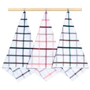 Bellatex 3 darabos konyharuha szett, 50 × 70 cm, 131 kockás, zöld, bézs, szürke kép
