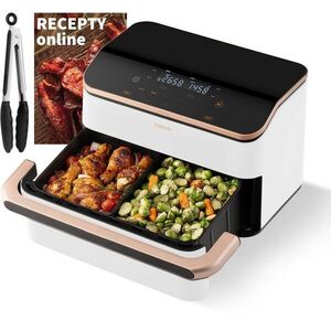 Cosori Dual Blaze TwinFry Smart 10L + moduláris kosár + fogó - fehér kép