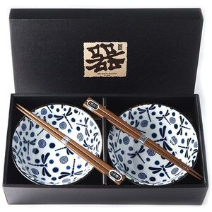 Made In Japan Blue Dragonfly tálak pálcikákkal készlet, 400 ml, 2 darab kép