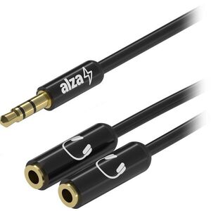 AlzaPower 3.5mm Jack (M) to 2x 3.5mm Jack (F) 0.15m fekete kép