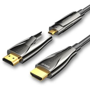 Vention Detachable Optical HDMI-A Male to HDMI-D + HDMI-A Male 4K Cable 15M Black kép