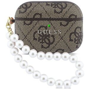 Guess PU 4G Classic Logo Pearl Strap tok, AirPods Pro 3 Brown kép