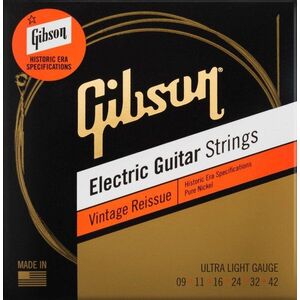 Gibson SEG-HVR9 Vintage Reissue Electric Guitar Strings 9-42 Ultra-Light kép