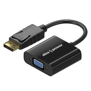 AlzaPower DisplayPort (M) to VGA (F) 0, 18 m, fényes fekete kép