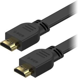 AlzaPower Flat HDMI 1.4 High Speed 4K, 1m - fekete kép