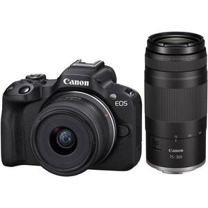 Canon EOS R50 + RF-S 18-45mm f/4, 5-6, 3 IS STM + RF 75-300mm f/4-5, 6 - fekete kép