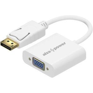AlzaPower DisplayPort (M) to VGA (F) 0, 18m, fehér kép