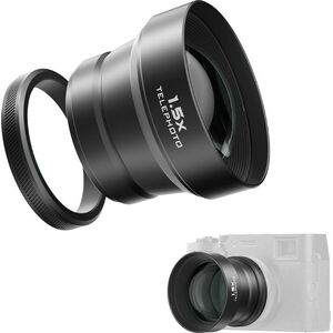 Freewell Fuji X100VI/X100V 1.5× Telephoto Lens Black kép
