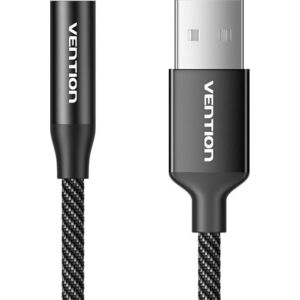Vention 1-Port USB External Sound Card 0.25M Black (OMTP-CTIA) kép