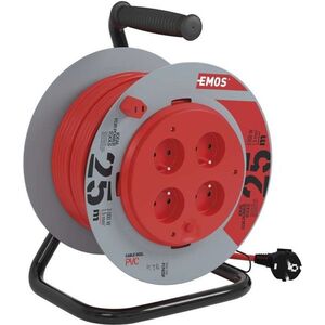 EMOS PVC Kábel dobon fix középrésszel - 4 aljzat, 25 m, 1, 5 mm2 kép