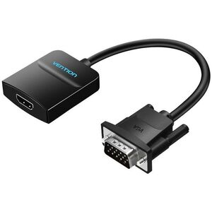Vention VGA to HDMI Converter with Female Micro USB and Audio Port 0.15m Black kép