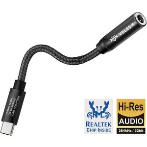 Veles-X Hi-Res DAC audio adapter - Realtek Chip 384 kHz / 32 bit, USB-C to 3, 5 mm jack kép