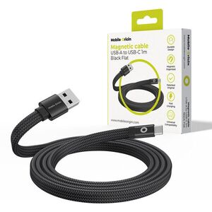 Mobile Origin Magnetic Flat Patented Original Cable USB-A to USB-C 1 m, Black kép