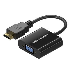 AlzaPower HDMI (M) to VGA (F) 0, 18m, fényes fekete kép